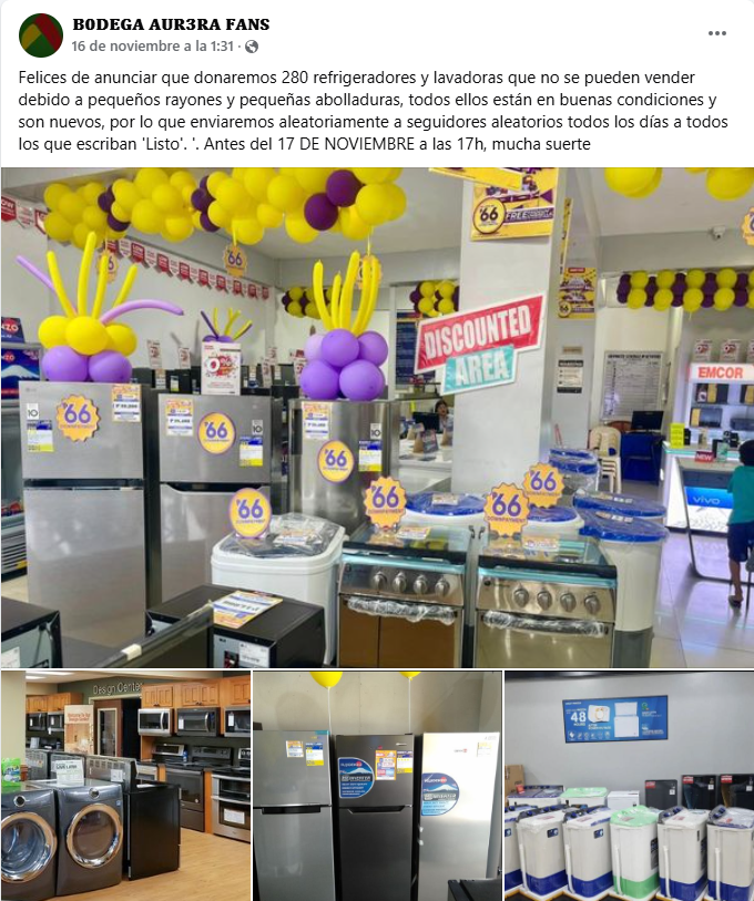 Estafa en Facebook prometiendo refrigeradores y lavadoras tras la DANA en la Comunitat Valenciana
