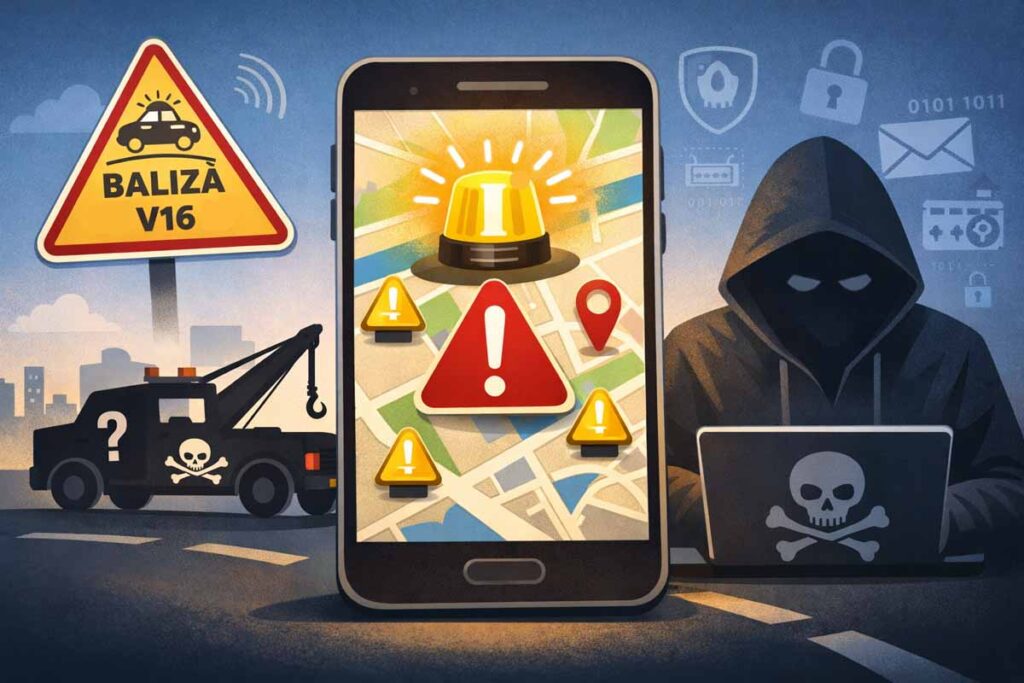 Mapa de balizas V16/V27 y riesgo de estafas de grúas pirata